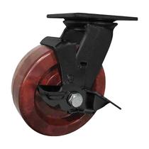 Rodízio roda giratório freio celeron marrom 6" 152mm 400kg