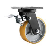 Rodízio roda giratório freio poliuretano ferro 6 152mm 700kg Rodízio roda giratório freio poliuretano ferro 6 152mm 700kg