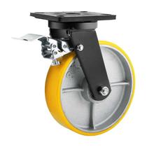 Rodízio roda giratório freio poliuretano ferro 8 203mm 900kg Rodízio roda giratório freio poliuretano ferro 8 203mm 900kg