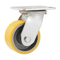 Rodízio roda giratório poliuretano ferro 4" 101mm 200kg Rodízio roda giratório poliuretano ferro 4" 101mm 200kg