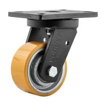 Rodízio roda giratório poliuretano ferro 5" 127mm 500kg Rodízio roda giratório poliuretano ferro 5" 127mm 500kg