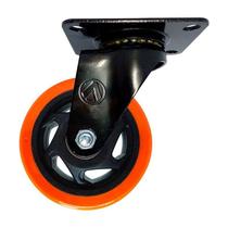Rodízio roda giratório pvc laranja reforçado móveis 4" 100mm Rodízio roda giratório pvc laranja reforçado móveis 4" 100mm