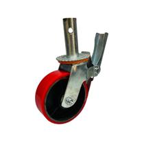 Rodízio Roda Para Andaime C/ Duplo Freio Pedal Espiga 10cm