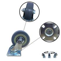 Rodízio Rodinha Giratório Placa Base Aço Roda Pp Cinza Rodízio Rodinha Giratório Placa Base Aço Roda Pp Cinza