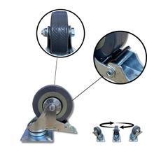 Rodízio Rodinha Giratório Placa Base Aço Roda Pp Cinza Rodízio Rodinha Giratório Placa Base Aço Roda Pp Cinza