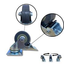 Rodízio Rodinha Giratório Placa Base Aço Roda Pp Cinza Rodízio Rodinha Giratório Placa Base Aço Roda Pp Cinza