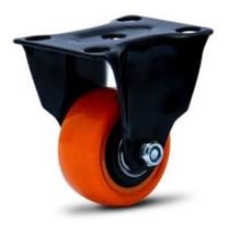 Rodizio Rodinha Moveis Fixo Pvc Preto/amarelo 1.5/8 Colson