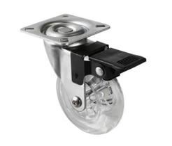 Rodizio Silicone 75mm com freio 40kg Incolor 661.70.422 Hafele