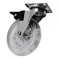 Rodizio Silicone Gold Base Giratoria Com Trava100Mm