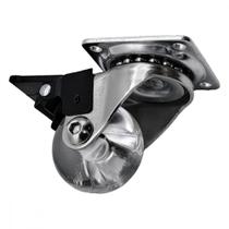 Rodizio Silicone Jomarca Base Giratoria Com Trava 35Mm