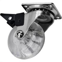 Rodizio Silicone Jomarca Base Giratoria Com Trava 50Mm Rodizio Silicone Jomarca Base Giratoria Com Trava 50Mm