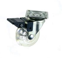 Rodízio Silicone Placa giratória para Moveis com Trava 3" 75mm - Starfer