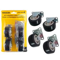 Rodízios 1.5” 2 Fixos e 2 Giratórios, Movimentação Silenciosa BOM5525 Rodízios 1.5” 2 Fixos e 2 Giratórios, Movimentação Silenciosa BOM5525