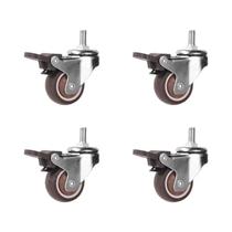 Rodízios De Borracha Macia Giratórios Para Móveis, 4 Peças, Rodas Silenciosas Para Carrinhos, Berços