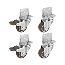 Rodízios De Borracha Macia Tipo L Para Móveis, 4 Peças, Rodas Silenciosas Para Carrinho E Berço