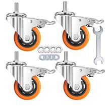 Rodízios de haste AOCHENLY Heavy Duty, haste rosqueada giratória de 2"