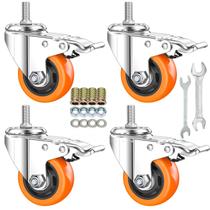Rodízios de haste AOCHENLY Heavy Duty, haste rosqueada giratória de 3 polegadas Rodízios de haste AOCHENLY Heavy Duty, haste rosqueada giratória de 3 polegadas