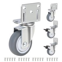 Rodízios de móveis ENYKE em forma de L de borracha TPR de 2 polegadas, conjunto de 4