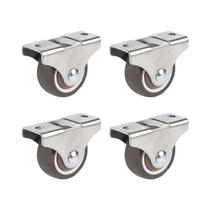 Rodízios Fixos Mini Silenciosos De 1 Polegada, Pacote Com 4, Borracha TPR De Perfil Baixo Para