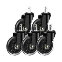 Rodízios Giratórios De Borracha Macia De 3 Polegadas Para Cadeira De Escritório, Capacidade De 60KG,