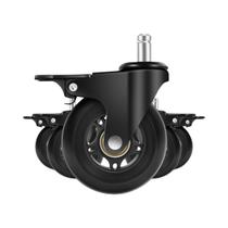 Rodízios Giratórios Para Cadeira De Escritório Reforçados Com Trava, 3 Polegadas, Rolamento Suave