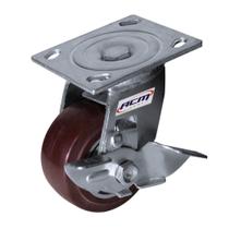 Rodizo Giratorio 4pol Roda em Poliuretano Cubo PP 300Kg com Freio Lateral GA5010 ACM TOOLS