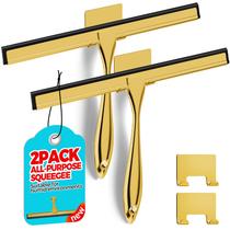 Rodo de chuveiro ALFLOD, pacote com 2 unidades, aço inoxidável dourado de 30 cm