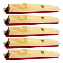 Rodo De Madeira 60cm Duplo Sem Cabo Kit 5 Rodo De Madeira 60cm Duplo Sem Cabo Kit 5