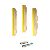 Rodo De Madeira Dsr 40cm Duplo Sem Cabo Kit 3 Rodo De Madeira Dsr 40cm Duplo Sem Cabo Kit 3