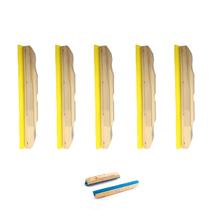 Rodo De Madeira DSR 40cm Duplo Sem Cabo Kit 5 Rodo De Madeira DSR 40cm Duplo Sem Cabo Kit 5