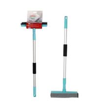 Rodo E Esponja 2Em1 Cabo Extensível Retrátil Inox Leve Janela Vidro Box Multiuso