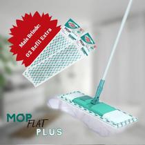 Rodo Esfregão Mop Flat Plus 360 Microfibra + 2 Refil Extra