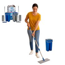 Rodo Flat Mop 2 Refis inclusos Esfregão Balde Mágico Lava Seca Tira Pó Refil microfibra