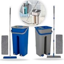 Rodo Flat Mop Balde Lava E Seca Profissional Com 2 Refil Rodo Mágico Lava Seca Tira Pó dia das mães