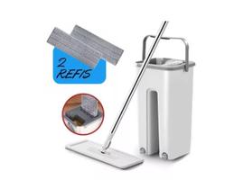 Rodo Flat Mop E Balde Lava E Seca Profissional Com 2 Refil