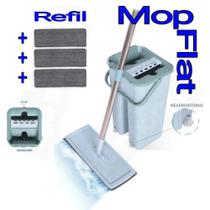 Rodo Flat Mop E Balde Lava E Seca Profissional Com 3 Refil