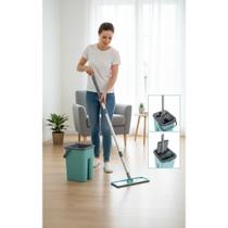 Rodo Flat Mop Limpeza Profissional com Balde 2 em 1 Rodo Flat Mop Limpeza Profissional com Balde 2 em 1
