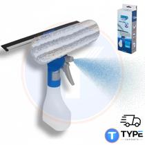Rodo Limpa Vidro 3 em 1 com Spray Reservatório Microfibra Janela Espelho Box Limpeza Faxina