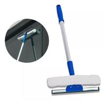 Rodo Limpa Vidros 25cm Com Cabo 60 Cm Profissional Rodinho Limpa Janela Vidraça Box Banheiro Limpeza Eficiente Residencial e Comercial