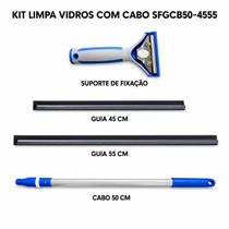 Rodo Limpa Vidros Bralimpia laminas de 45 e 55cm cabo 50 cm Rodo Limpa Vidros Bralimpia laminas de 45 e 55cm cabo 50 cm