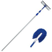 Rodo Limpa Vidros Cabo Extensor Telescópico 7,5 Mts Com Espanador Eletrostático Bralimpia