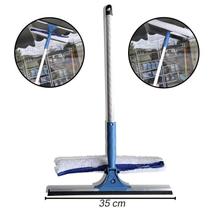 Rodo Limpa Vidros Combinado 35Cm Cabo Alumínio Régua Flanela