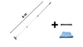 Rodo Limpa Vidros Telescópico Cabo 6 M + Cabo 50cm + Brinde Rodo Limpa Vidros Telescópico Cabo 6 M + Cabo 50cm + Brinde