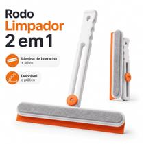 Rodo Limpador 2 em 1 Dobrável Vidros Janelas Box Espelhos Rodo Limpador 2 em 1 Dobrável Vidros Janelas Box Espelhos