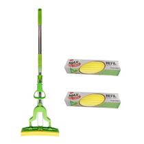 Rodo Mágico Alavanca Mop Limpeza Esfregão Absorção + 2 Refil
