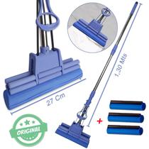 Rodo Mágico Cabo Retrátil Esfregão Espuma PVA Original Com 3 Refis Extra Rodo Mágico Cabo Retrátil Esfregão Espuma PVA Original Com 3 Refis Extra