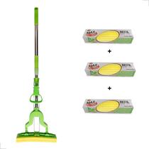 Rodo Mágico Dobrável Mop Esfregão Limpeza Absorção + 3 Refil