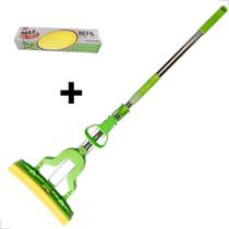 Rodo Mágico Dobrável Mop Limpeza Absorção Esfregão + 1 Refil