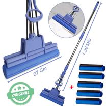 Rodo Mágico Esfregão Espuma PVA Original Com 5 Refis Extras Rodo Mágico Esfregão Espuma PVA Original Com 5 Refis Extras