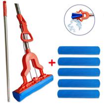 Rodo Mop Dobrável com Espuma PVA e 5 Refis Esfregão Limpa e Seca Tudo Rodo Mop Dobrável com Espuma PVA e 5 Refis Esfregão Limpa e Seca Tudo